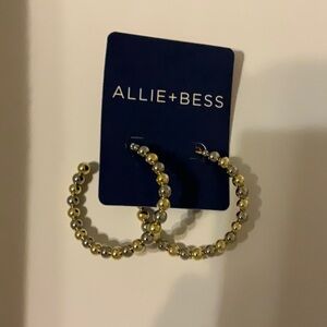 Brand new Allie + Bess mixed metal Dottie style hoop earring